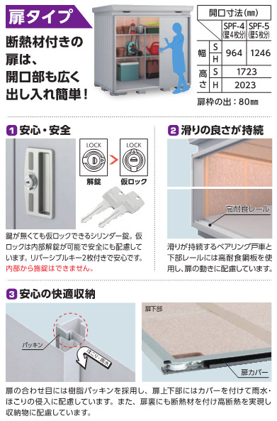 イナバ物置　フォルタ プラス FP-5222HT(一般型)【耐】扉タイプ　ハイルーフ